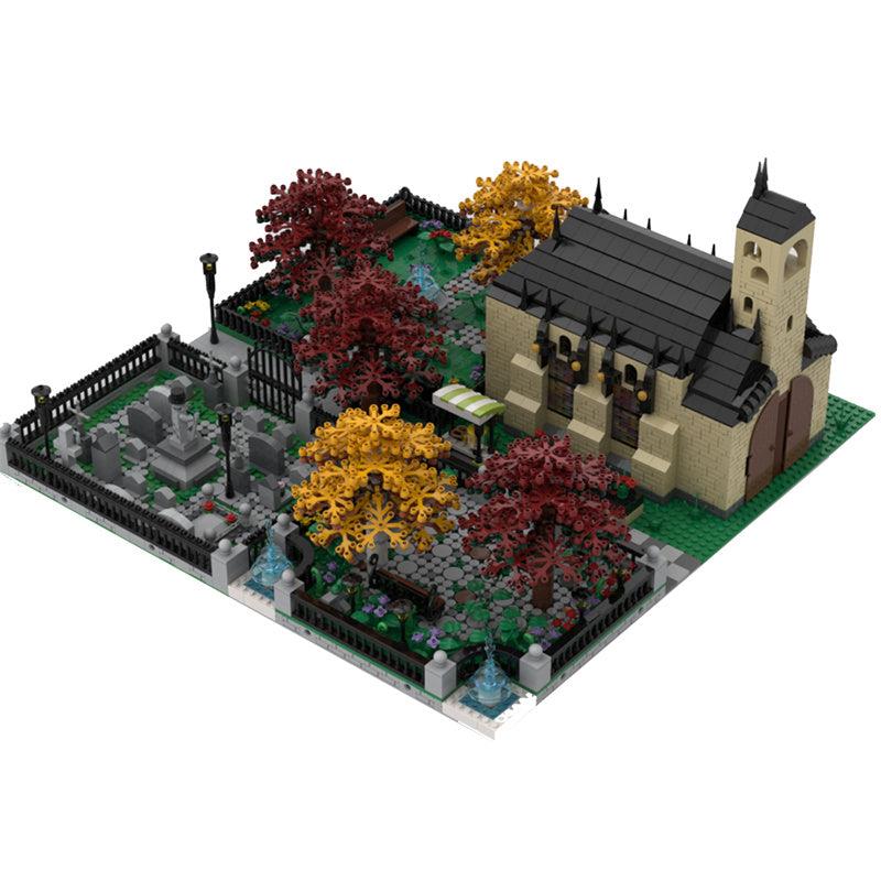 MOC-36498-Modular-Church-With-Cemetery-Klemmbausteine