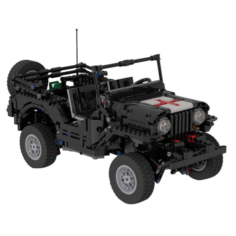 MOC-44696-Militarischer-Gelandewagen-Anhanger-Modell-Medizinische-Version-3