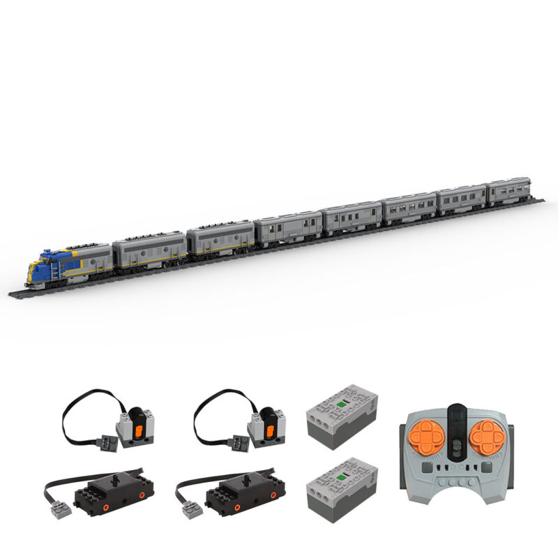 Santa-Fe-Super-Chief-Blue-Locomotive-Train-Klemmbausteine