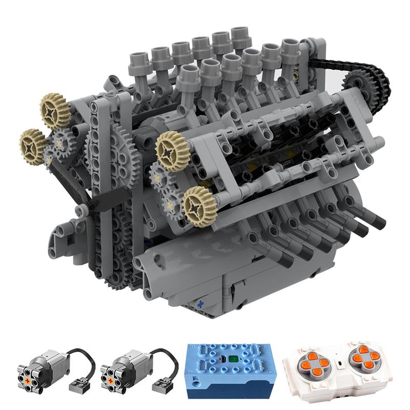 MOC-40128-V12-Motor-mit-Getriebe-Klemmbausteine