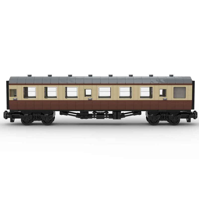 MOC-67504-6breite-statische-Version-British-Rail-Mark-1-Waggon-braun-ohne-bedruckte-Komponenten-Blockfiguren-2