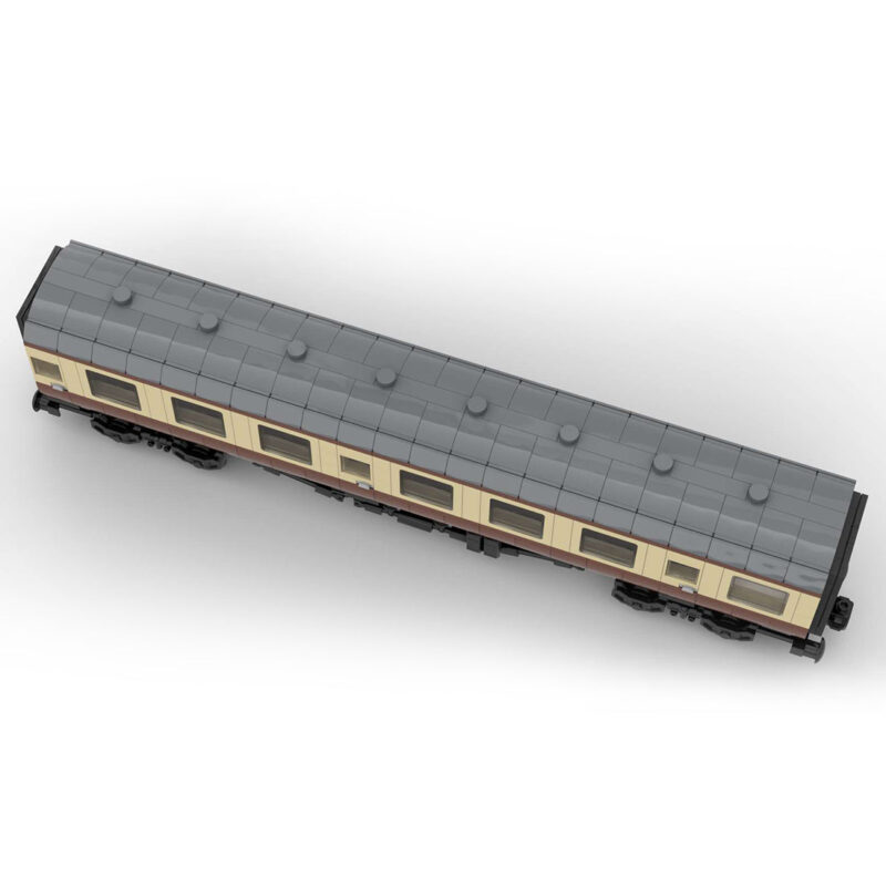 MOC-67504-6breite-statische-Version-British-Rail-Mark-1-Waggon-braun-ohne-bedruckte-Komponenten-Blockfiguren-3