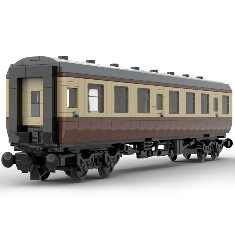 MOC-67504-6breite-statische-Version-British-Rail-Mark-1-Waggon-braun-ohne-bedruckte-Komponenten-Blockfiguren-4