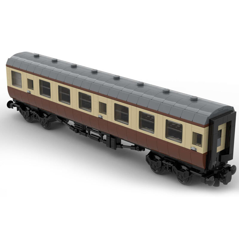 MOC-67504-6breite-statische-Version-British-Rail-Mark-1-Waggon-braun-ohne-bedruckte-Komponenten-Blockfiguren-5