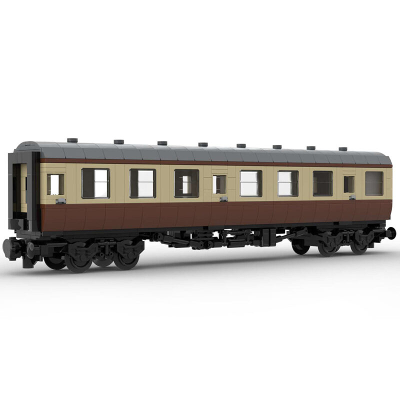 MOC-67504-6breite-statische-Version-British-Rail-Mark-1-Waggon-braun-ohne-bedruckte-Komponenten-Blockfiguren-6