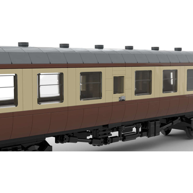 MOC-67504-6breite-statische-Version-British-Rail-Mark-1-Waggon-braun-ohne-bedruckte-Komponenten-Blockfiguren-7