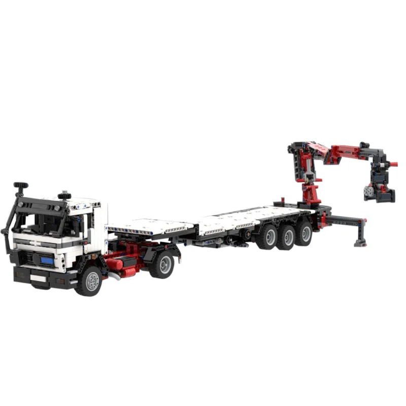 MOC-120708-NG-1632-Tieflader-mit-Kranwagen-Klemmbausteine