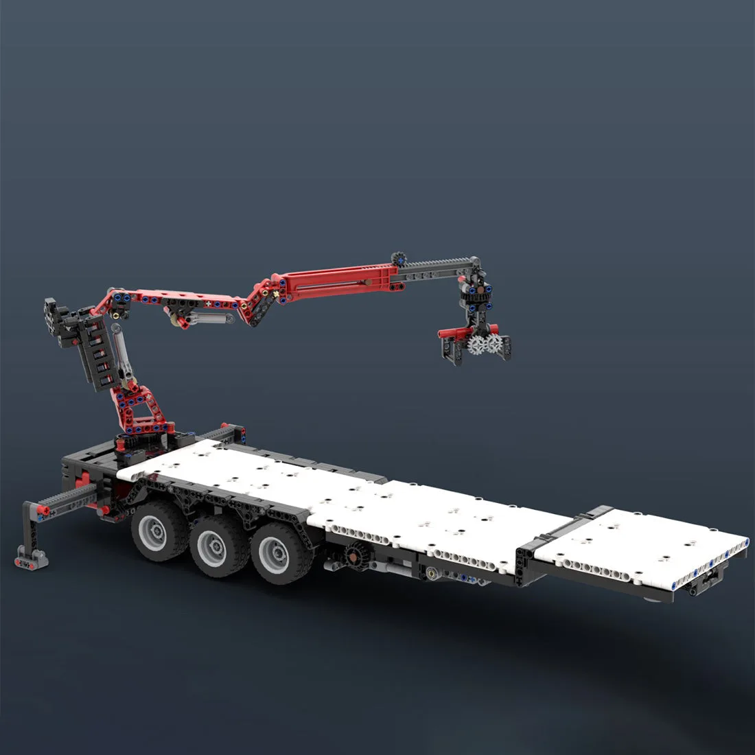 MOC-120708-NG-1632-Tieflader-mit-Kranwagen-Klemmbausteine-3
