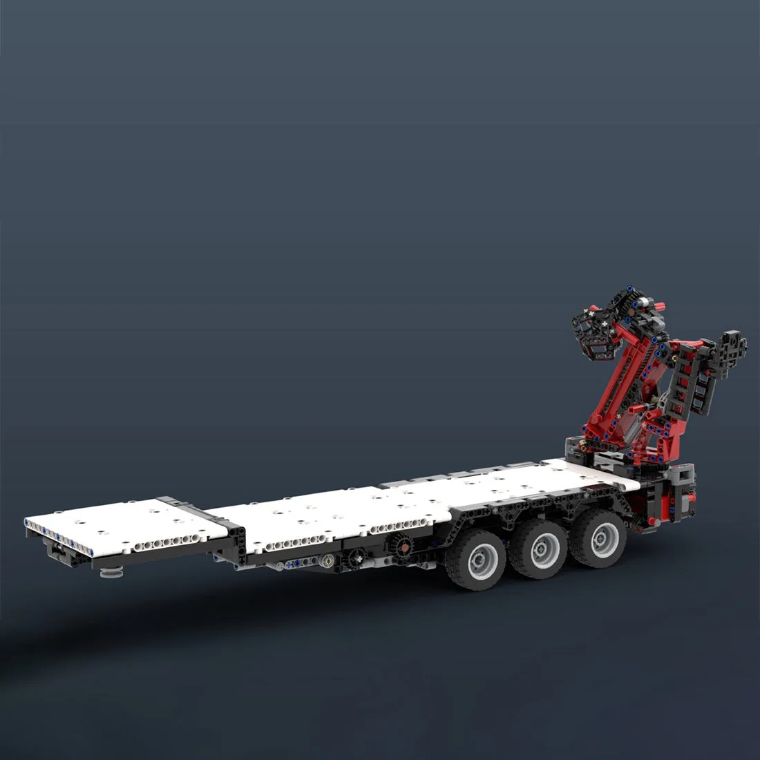 MOC-120708-NG-1632-Tieflader-mit-Kranwagen-Klemmbausteine-4