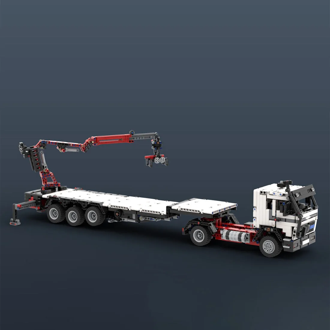 MOC-120708-NG-1632-Tieflader-mit-Kranwagen-Klemmbausteine-5