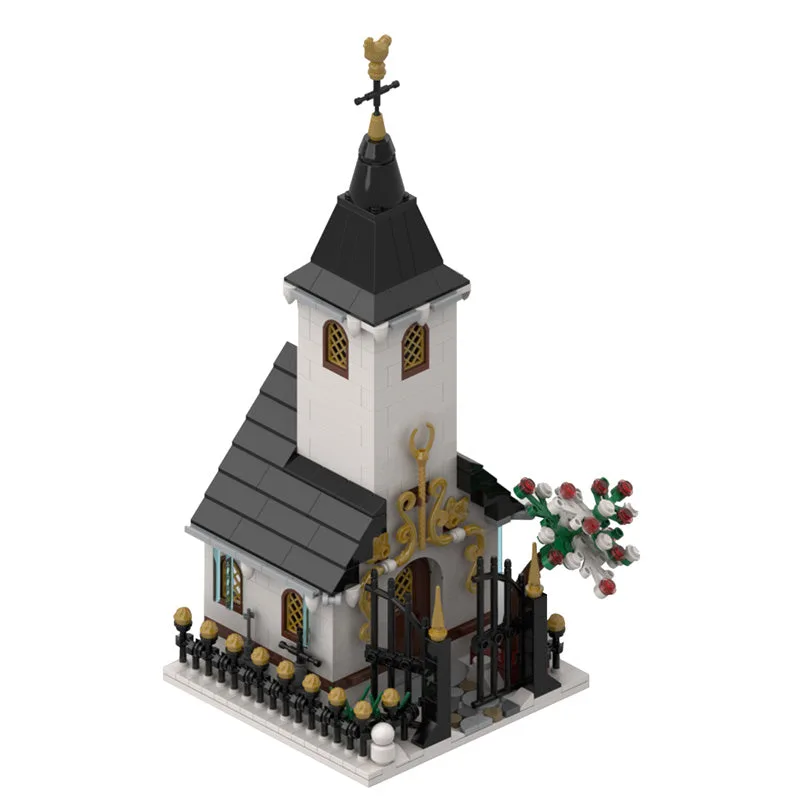 MOC-91182-Winter-Dorf-Kleine-Kirche