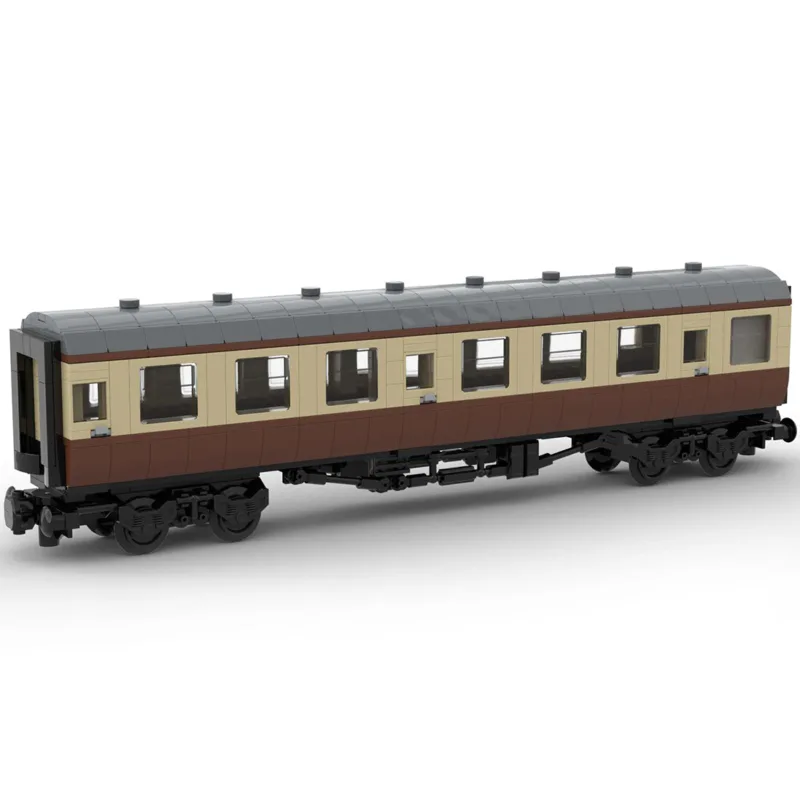 MOC-67504-6breite-statische-Version-British-Rail-Mark-1-Waggon-braun-ohne-bedruckte-Komponenten-Blockfiguren