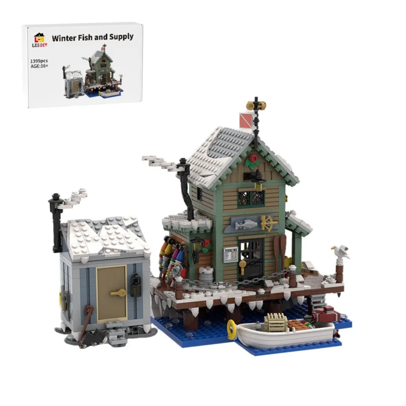 winter-fish-and-supply-building-blocks-setholiday-ice-fishing-shack-with-boat-animals-and-light-bricks-klemmbausteinelesdiyklemmbausteine-3478919