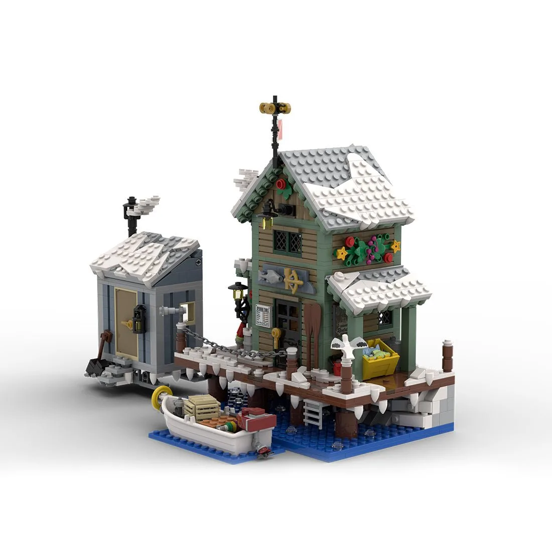 winter-fish-and-supply-building-blocks-setholiday-ice-fishing-shack-with-boat-animals-and-light-bricks-klemmbausteinelesdiyklemmbausteine-1107852