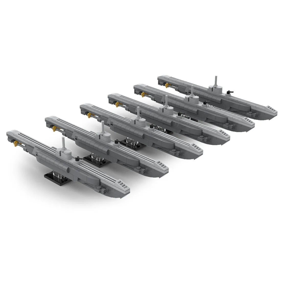 German-Wolfpack-VII-Submarine-Scale-1300-Klemmbausteine