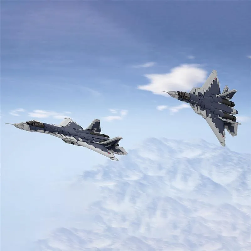 SU-57-Kampfflugzeug-Klemmbausteine-5