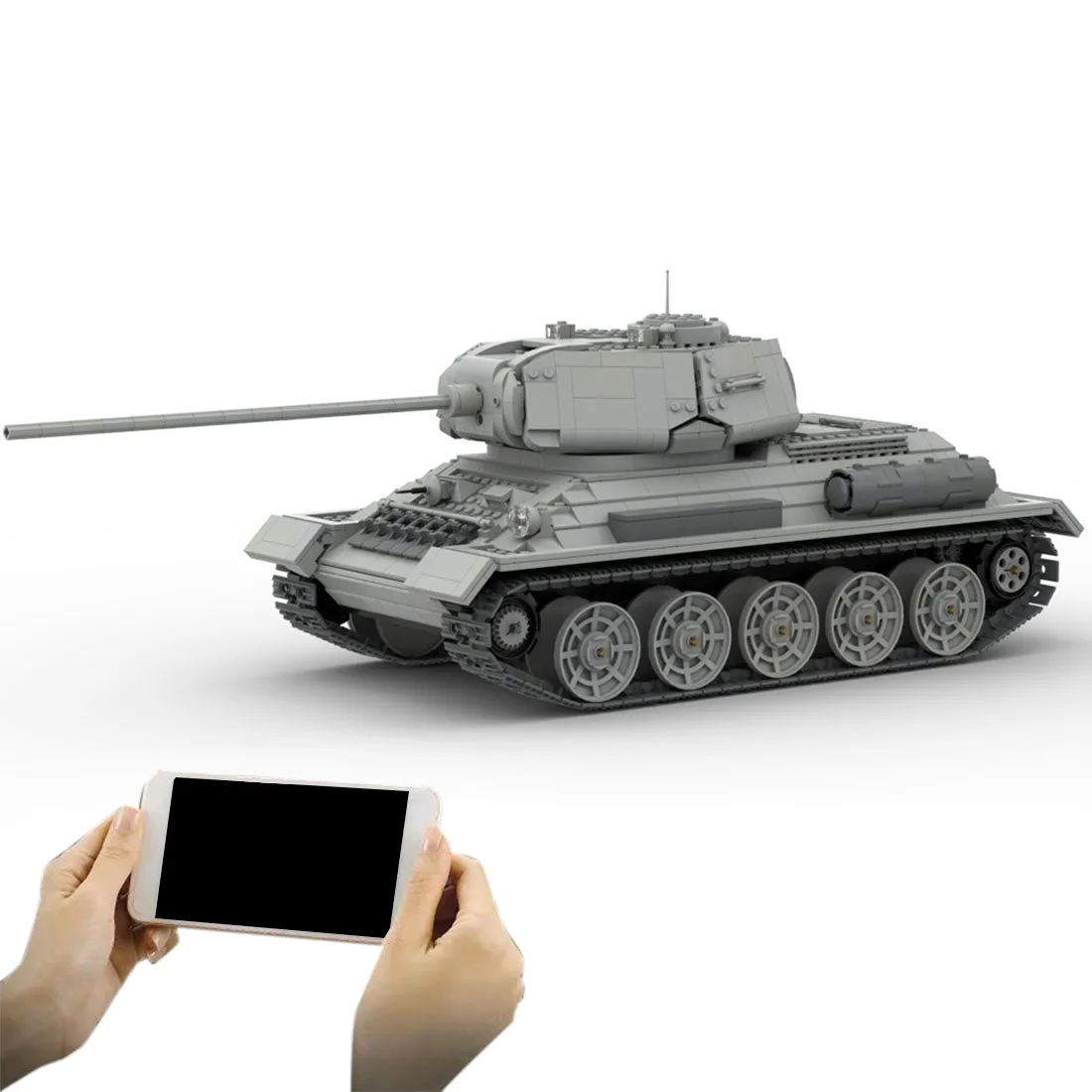 MOC-53096-T-3485-RC-Panzer-Klemmbausteine-3