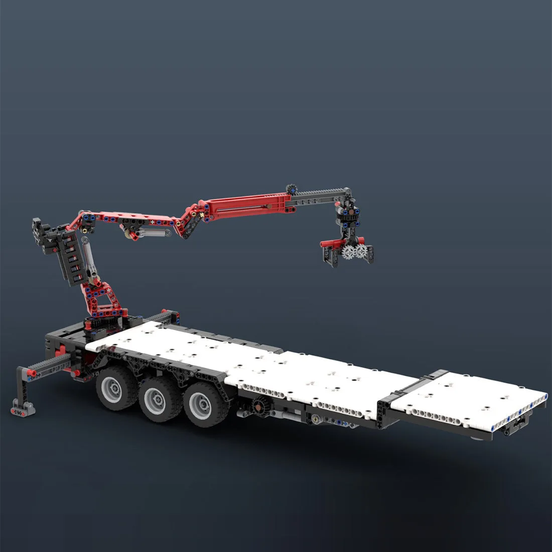 MOC-120709-Tieflader-mit-Kranwagen-Klemmbausteine-7