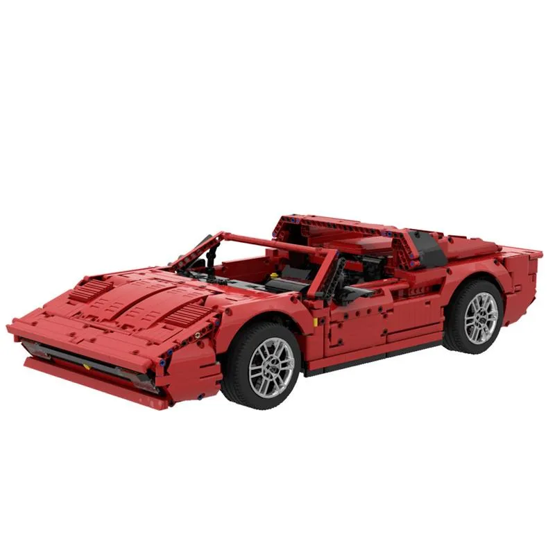 Roter-Sportwagen-Modell-Roadster-Klemmbausteine