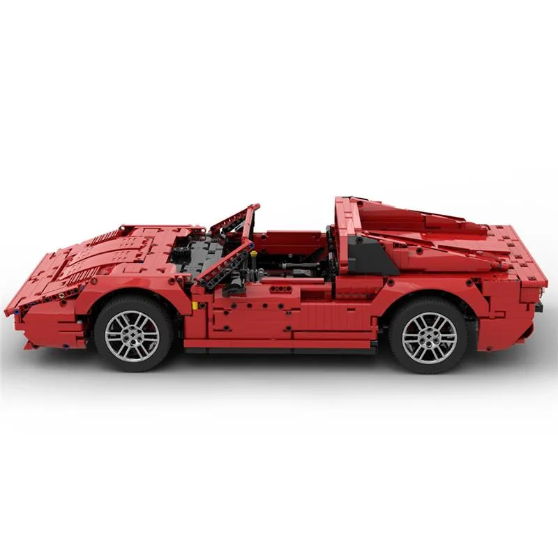 Roter-Sportwagen-Modell-Roadster-Klemmbausteine-5