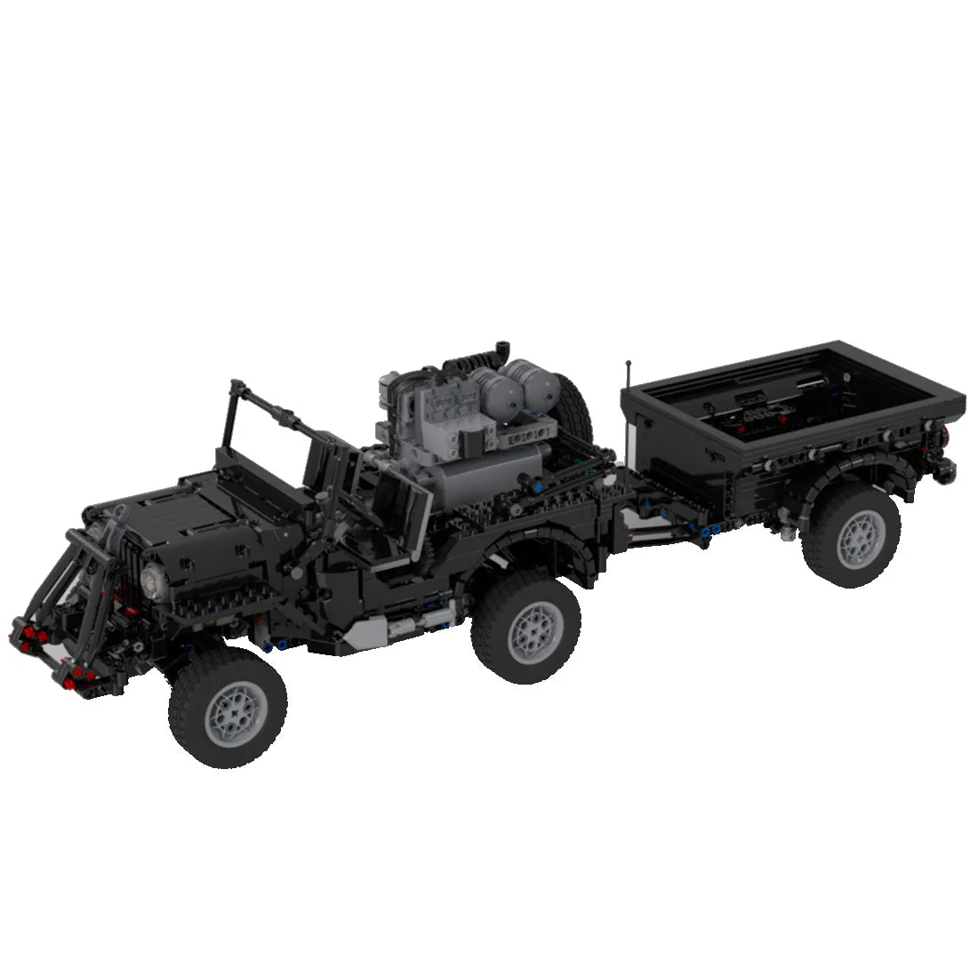MOC-44695-Militar-Gelandewagen-Anhangermodell-Militarversion-2