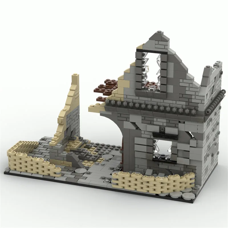 MOC-Militar-Szene-Schlacht-Ruinen-mit-Barrikaden-Waffen-5
