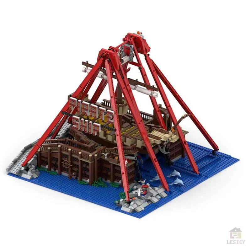 MOC-67413-Freizeitpark-Schiffschaukel-Klemmbausteine-3